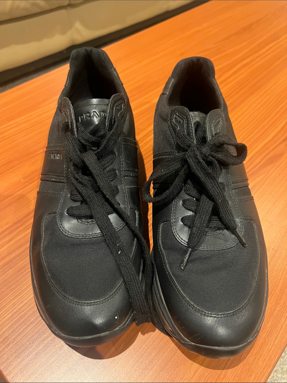 Prada Black Men’s Low-Top Athletic Sneakers - Picture 1 of 8